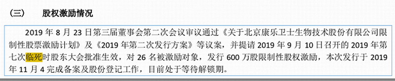 北京康乐卫士生物技术股份有限公司，创建于2008年，2015年正式挂牌新三板北京证券交易所上市（股票代码 833575）。“提请2019年9月10日召开的2019年第七次‘临死’时股东大会批准生效”。.png